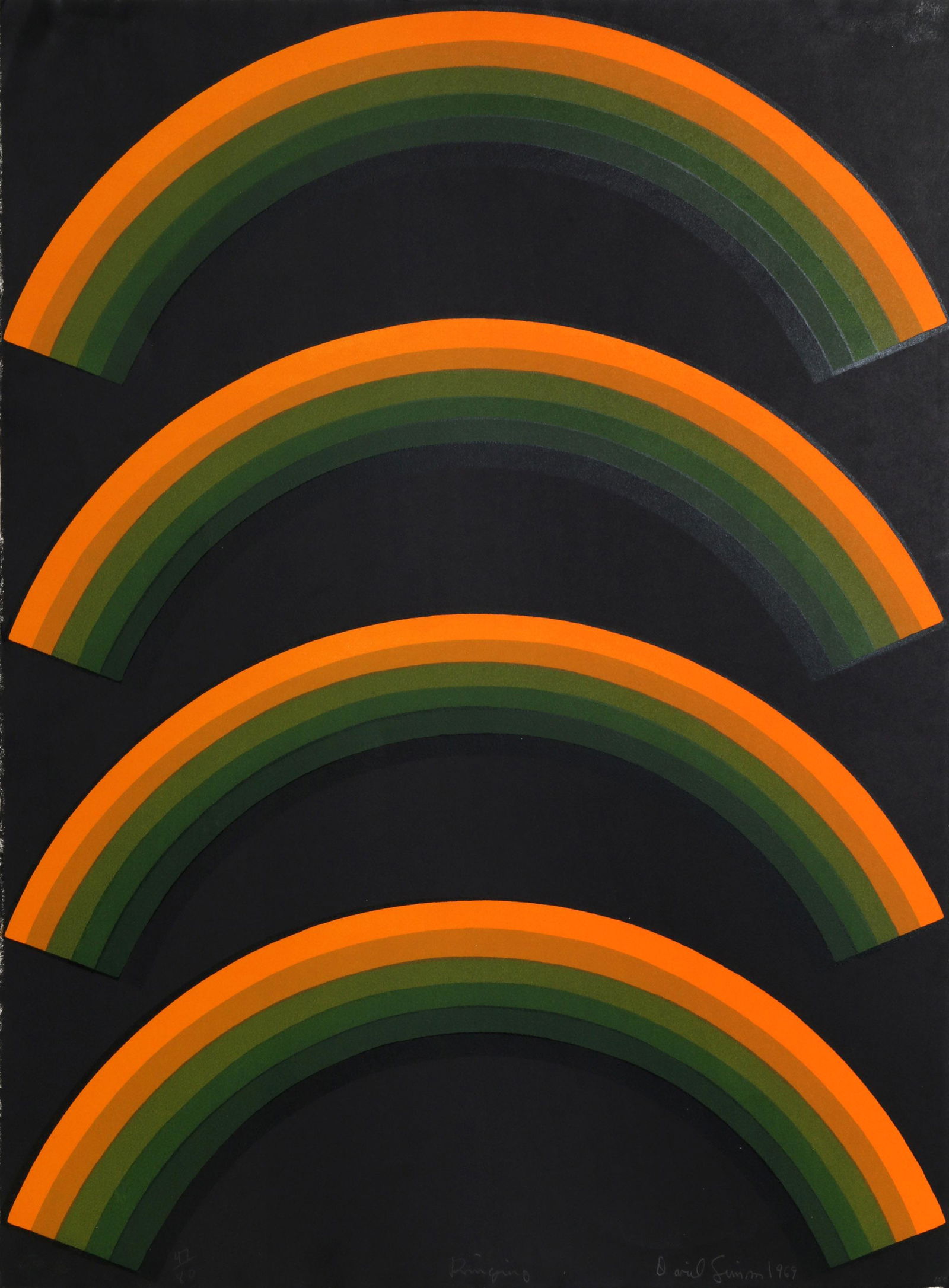 David Simpson, Ringling, Screenprint: Artist: David Simpson, American (1928 - ) Title: Ringling Year: circa 1969 Medium: Serigraph, signed and numbered in pencil Edition: 80 Size: 30 in. x 22.5 in. (76.2 cm x 57.15 cm)