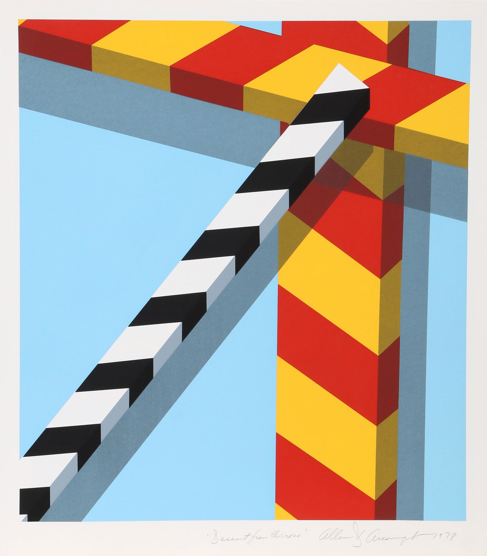 Allan D'Arcangelo, Descent from the Cross (aka Mr. and: Artist: Allan D'Arcangelo, American (1930 - 1998) Title: Descent from the Cross (aka Mr. and Mrs. Moby Dick) Year: 1978 Medium: Screenprint, signed and numbered in pencil Edition: 150, T/P Image Size:
