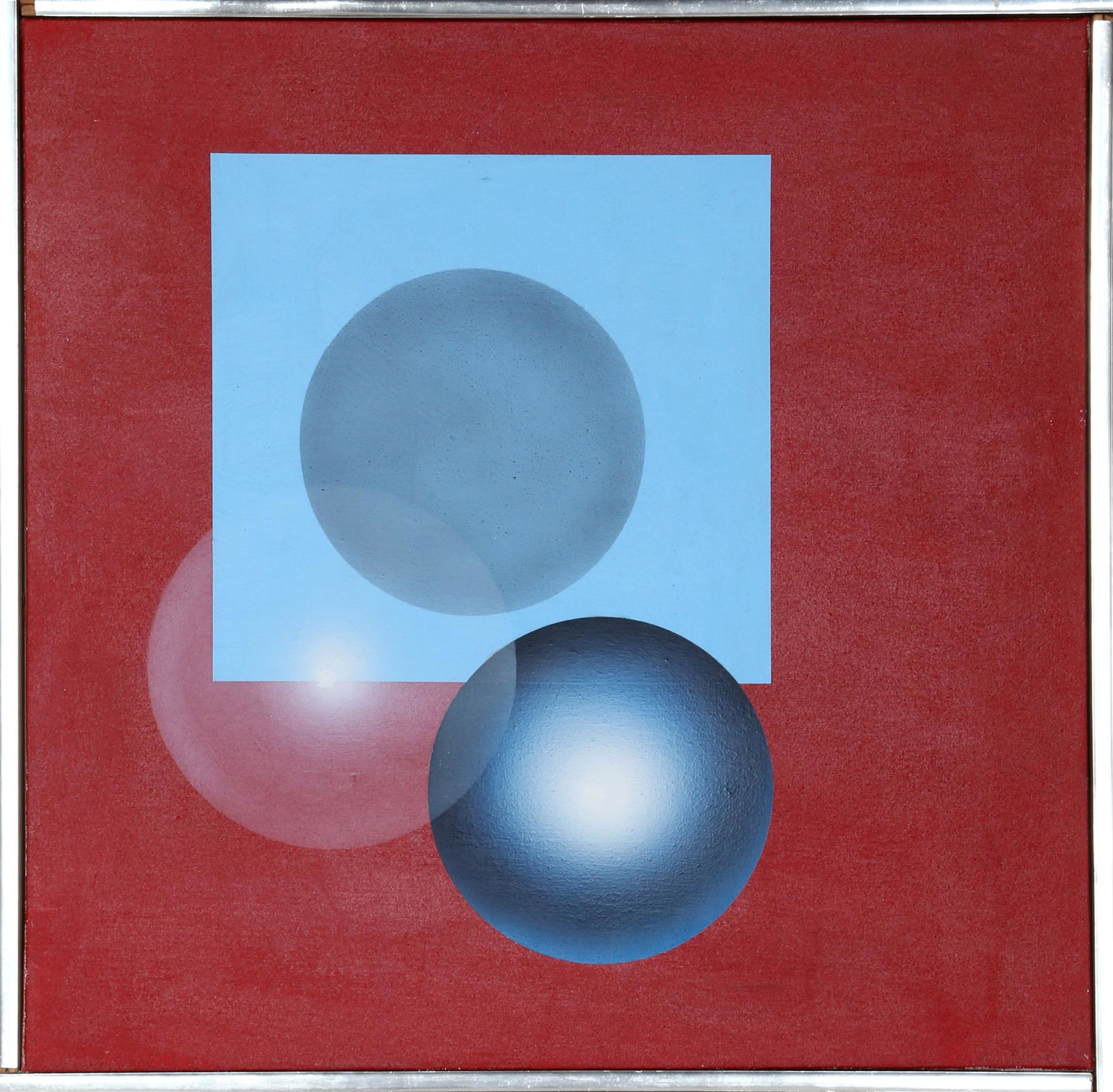 Jack Brusca, Metallurgy, Oil Painting: Artist: Jack Brusca, American (1939 - 1993) Title: Metallurgy Year: 1968 Medium: Oil on Canvas, signed, dated and titled verso Size: 20 x 20 in. (50.8 x 50.8 cm)