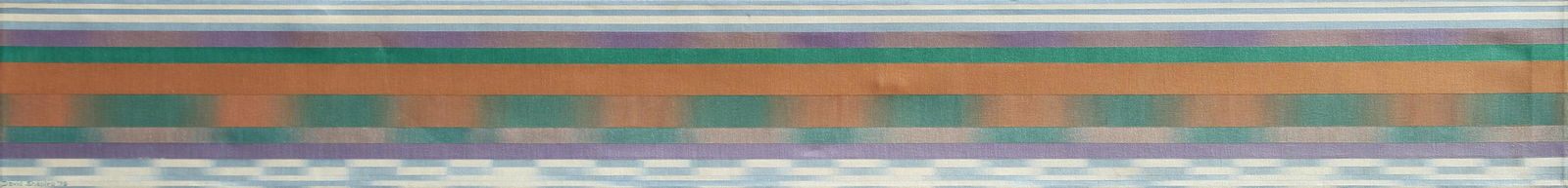 David Shapiro, Abstract Acrylic Painting: Artist: David Shapiro, American (1944 - ) Title: Untitled 2 Year: 1978 Medium: Acrylic on Canvas, signed and dated l.l. Size: 12 in. x 95 in. (30.48 cm x 241.3 cm)