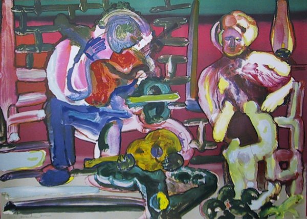 Romare Bearden, Louisiana Serenade, Lithograph: Artist: Romare Bearden Title: Louisiana Serena