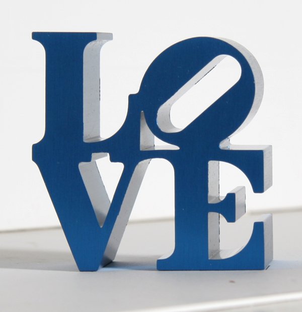 Robert Indiana, Blue Love Sculpture: Artist: Robert Indiana Title: Miniature LOVE