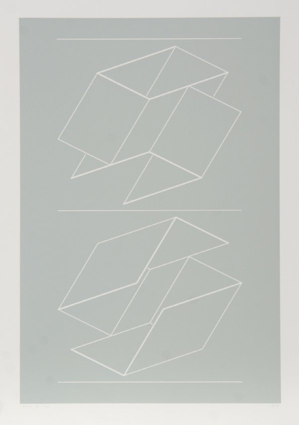 Josef Albers, Geometric Op-Art Intaglio Etching: Artist: Josef Albers Title: W.E.G. X Year: