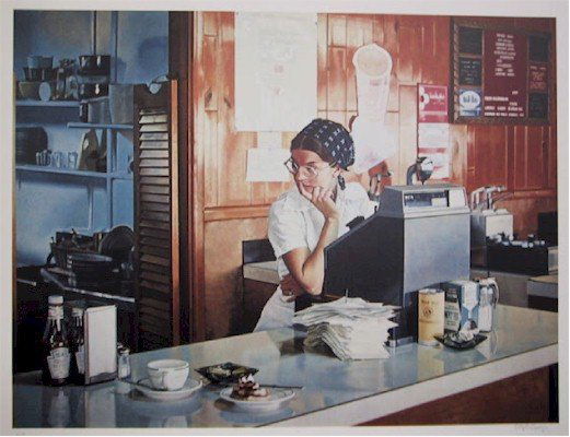 Ralph Goings, One-Eleven Diner, Lithograph: Artist: Ralph Goings Title: One-Eleven Diner