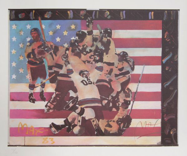 Peter Max, Miracle on Ice, Lithograph: Artist: Peter Max, American (1937 - ) Title: M
