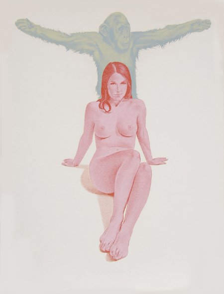 Mel Ramos, Chimpanzee, Nude Serigraph: Artist: Mel Ramos Title: Chimpanzee Year: