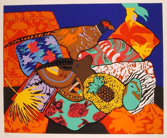 Hunt Slonem, Stuffed Pheasant, Serigraph: Artist: Hunt Slonem Title: Stuffed Pheasant