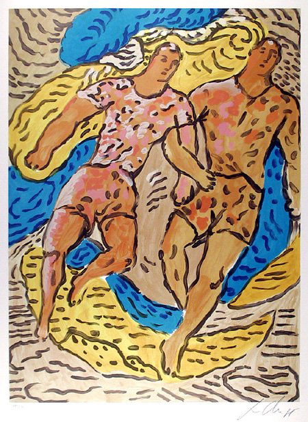 Sandro Chia, Athletes, Lithograph: Artist: Sandro Chia Title: Athletes Year:&