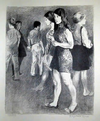 Raphael Soyer, Lithograph: Artist: Raphael Soyer Title: untitled Year