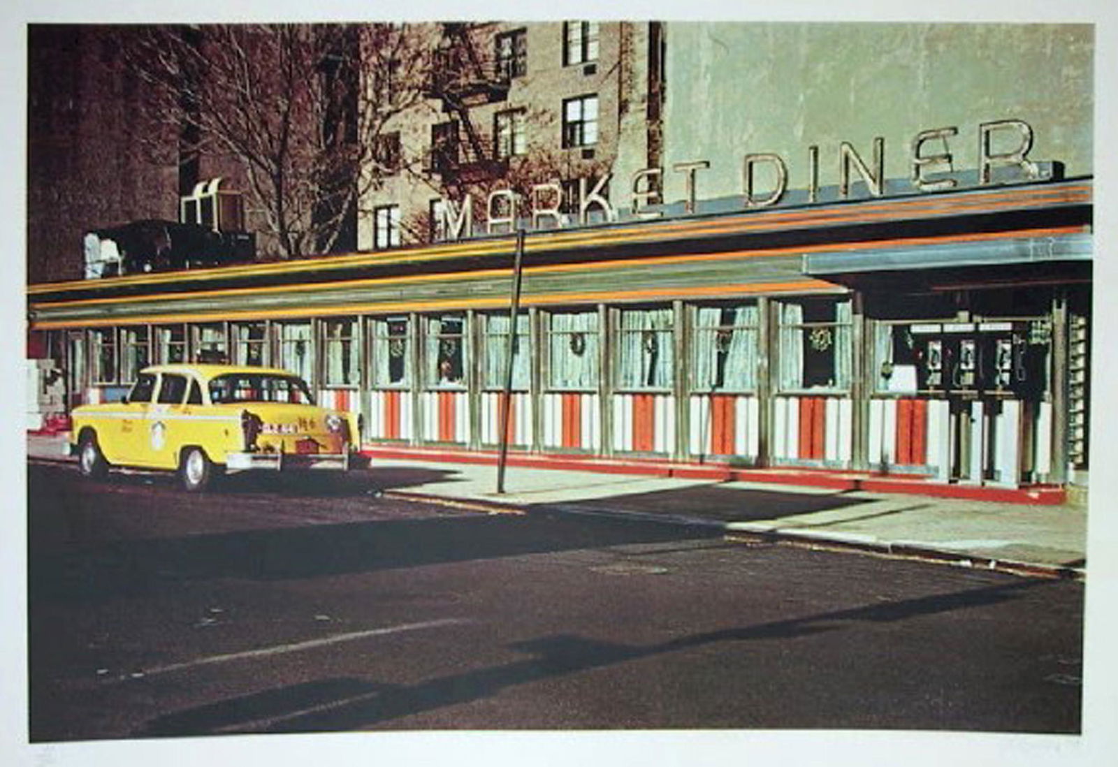 John Baeder, Market Diner, Screenprint on Somerset: Artist: John Baeder, American (1938 - ) Title: Market Diner Year: 1981 Medium: Screenprint on Somerset, signed and numbered in pencil Edition: 250, 30 APs Size: 22 x 30 in. (55.88 x 76.2 cm)