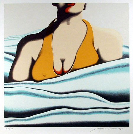 Jack Brusca, The Beach, Serigraph: Artist: Jack Brusca Title: The Beach Year: