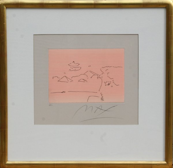 Peter Max, Framed Etching and Chine Colle: Artist: Peter Max Title: untitled 28 (Peach)
