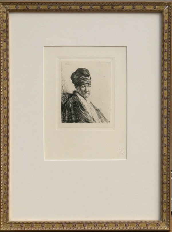 Rembrandt van Rijn, Bust of a Man, Etching