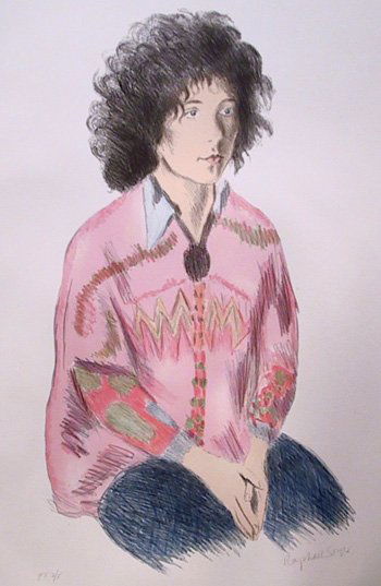 Raphael Soyer, Seated Girl, Lithograph: Artist: Raphael Soyer, American (1899 - 1987)