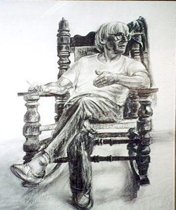 Byron Goto, Portrait of Willem De Kooning, Drawing: Artist: Byron Goto Title: Portrait of Willem D