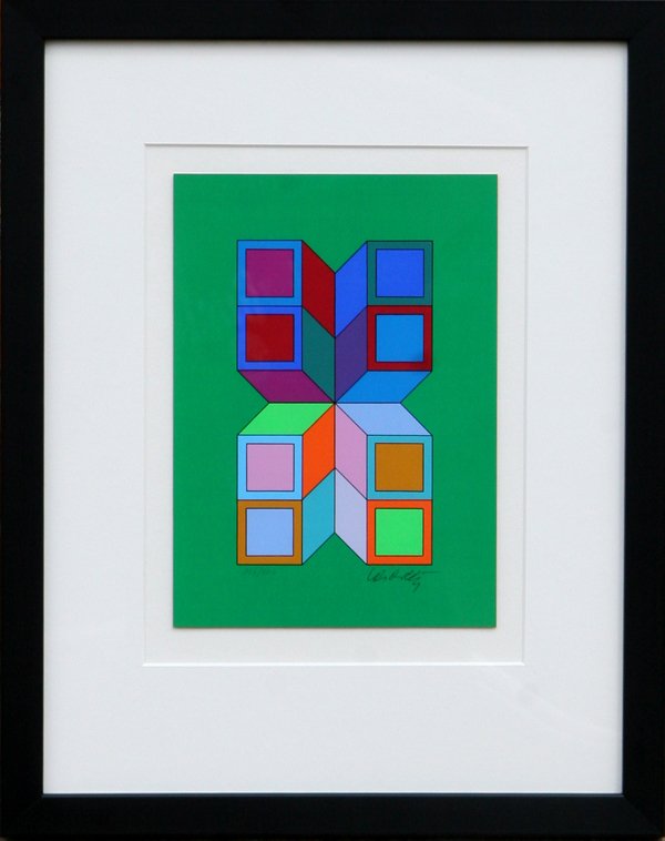 Victor Vasarely, Op-Art Serigraph: Artist: Victor Vasarely, Hungarian (1908 - 1997)
