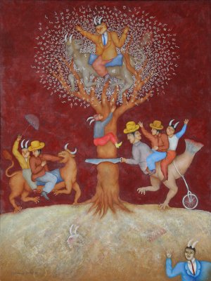 Maximino Javier, Alphabet Tree, Painting
