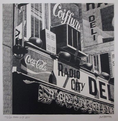 Robert Cottingham, Radio City Deli, Lithograph: Artist: Robert Cottingham, American (1935 - )
