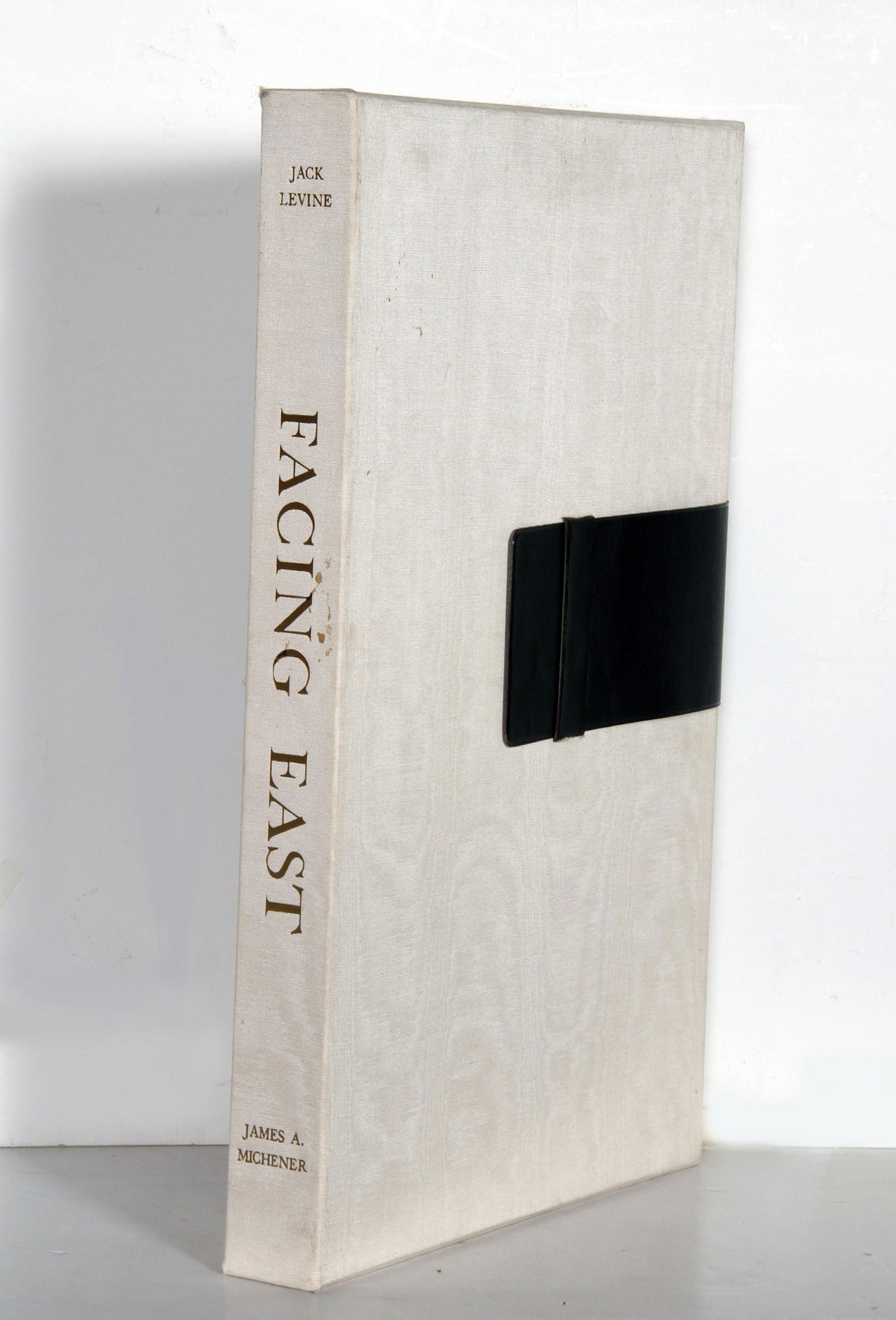 Jack Levine, Facing East, Portfolio of One Woodcut,: Artist: Jack Levine, American (1915 - 2010) Title: Facing East Year: 1970 Medium: Portfolio of One Woodcut, Four Lithographs, and 54 Facsimile Phototype Pochoirs Edition: 703/2500 Size: 19 in. x 12.25