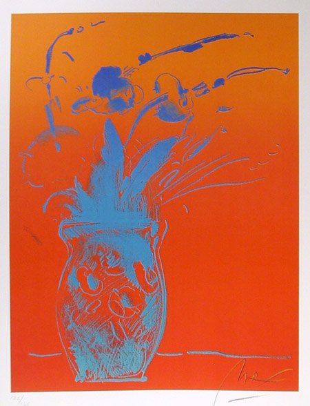Peter Max, Blue Vase, Lithograph: Artist: Peter Max, German/American