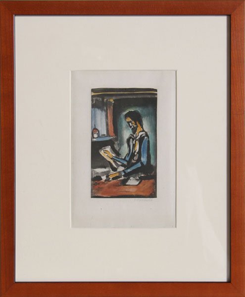 Georges Rouault, Le Auteur, Color Aquatint Etching: Artist: Georges Rouault, French (1871 - 1958)