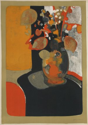 Andre Minaux, Bouquet de Fleurs, Lithograph: Artist: Andre Minaux, French (1923 - 1986) Tit
