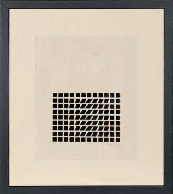 Victor Vasarely, Op-Art Intaglio Serigraph: Artist: Victor Vasarely, Hungarian (1908 - 1997)