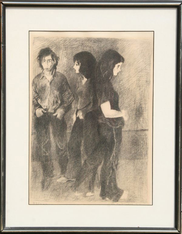 Raphael Soyer, Standing Around, Lithograph: Artist: Raphael Soyer, American (1899 - 1987)