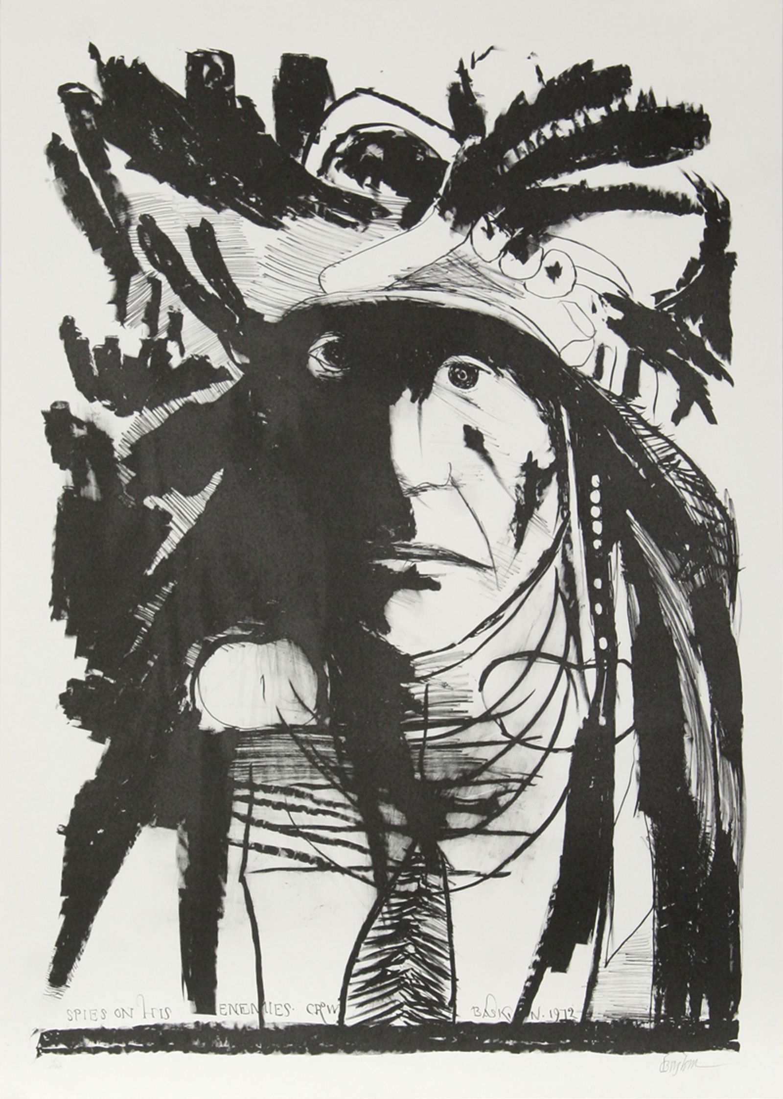 Leonard Baskin, Spies on his Enemies - Crow, Lithograph (1 of 1)