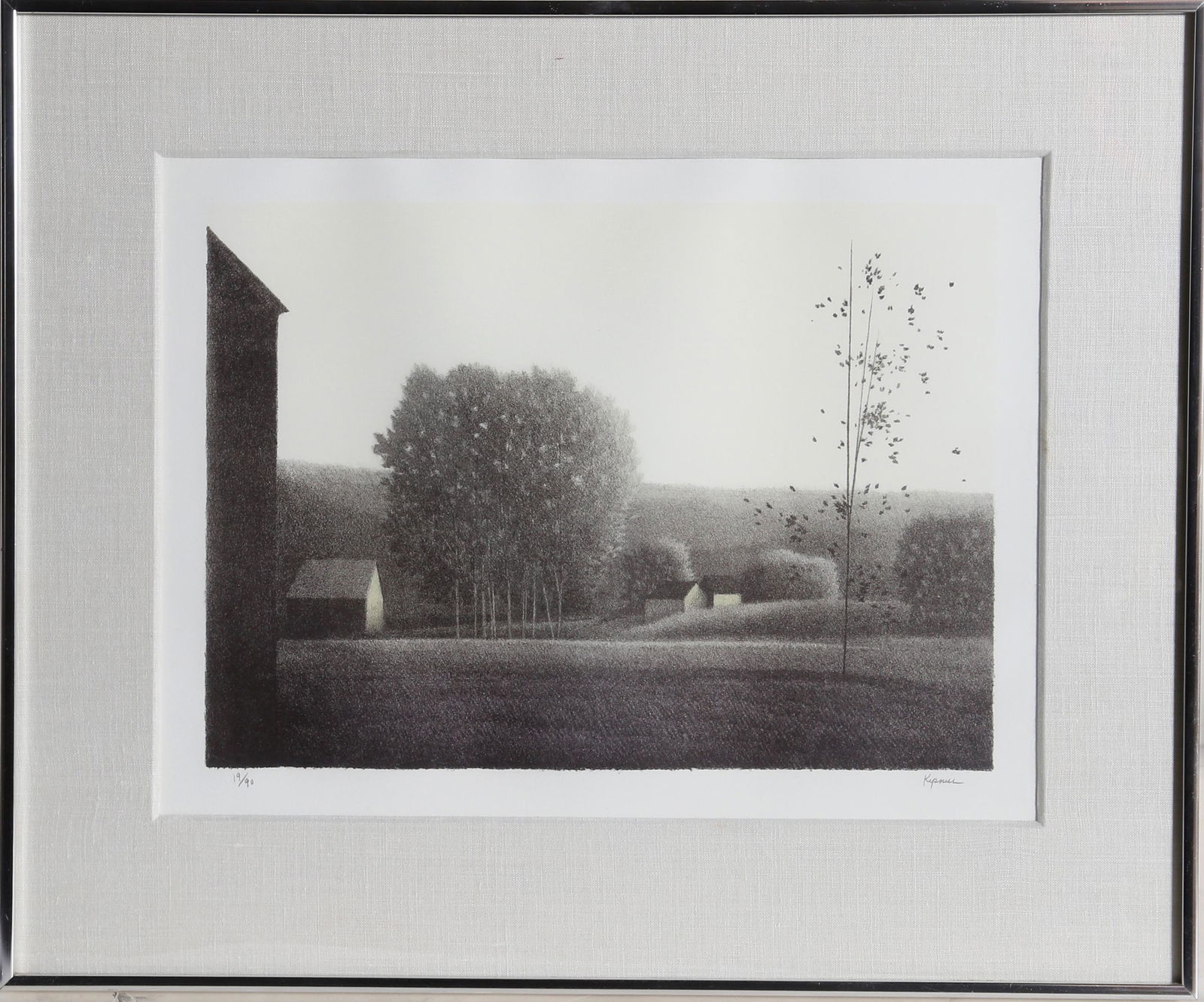 Robert Kipniss, Cotton Ball Trees Center, Lithograph (1 of 2)