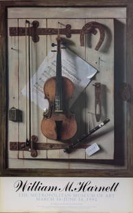 William Michael Harnett, Still Life with Violin, Poster: Artist: William Michael Harnett, American (1848 - 1892) Title: Still Life with Violin Year: 1992 Medium: Poster on board Image Size: Size: 39 x 24.5 in. (99.06 x 62.23 cm)