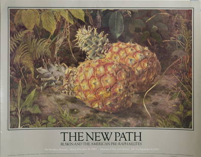 John William Hill, Pineapples, Poster: Artist: John William Hill, British/American (1812 - 1879) Title: Pineapples Year: 1985 Medium: Poster Image Size: Size: 22 x 28 in. (55.88 x 71.12 cm)