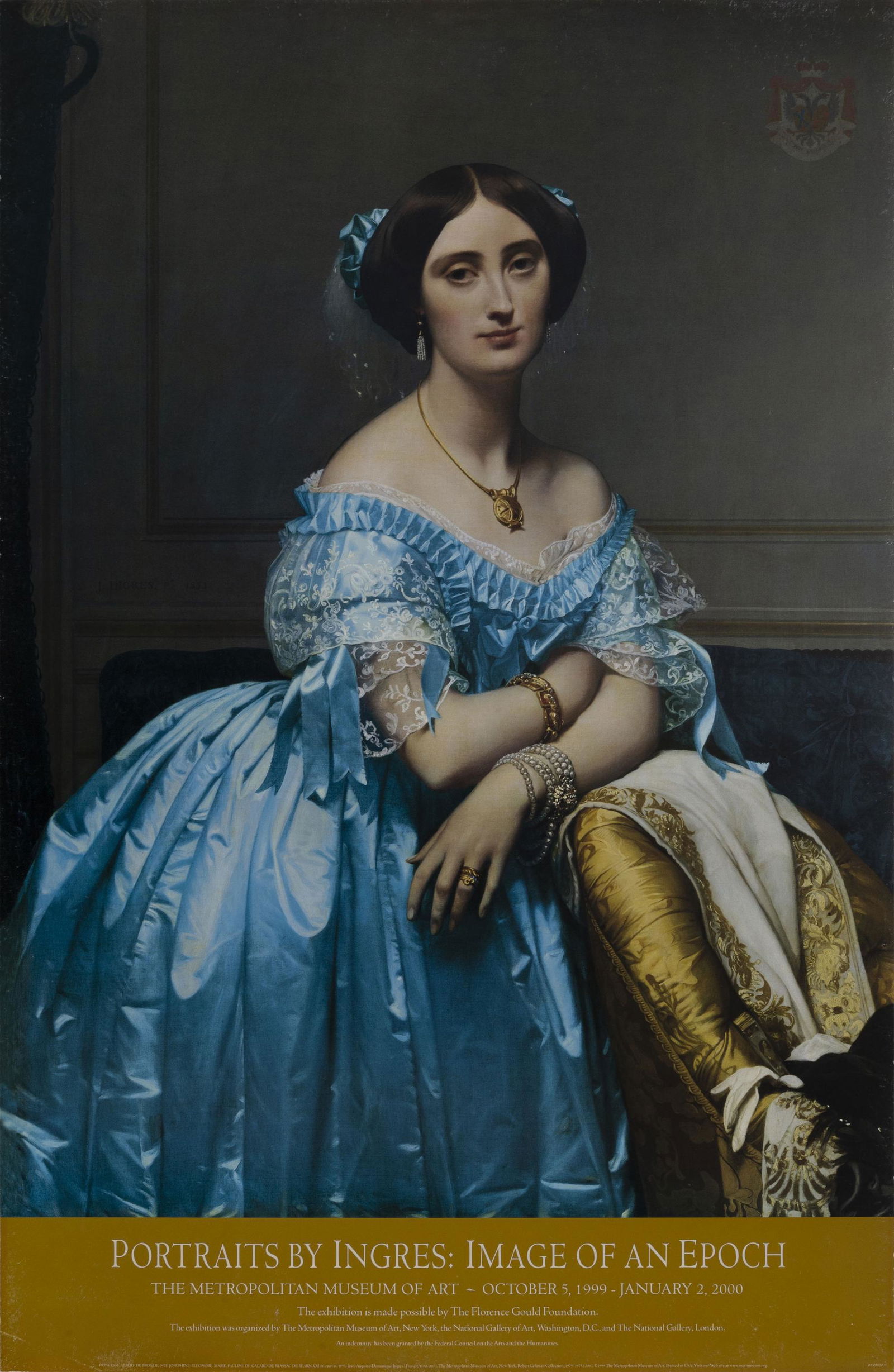 Jean-Auguste-Dominique Ingres, The Princesse de: Artist: Jean-Auguste-Dominique Ingres, French (1780 - 1867) Title: The Princesse de Brogile Year: 1999 Medium: Poster on foamcore Image Size: Size: 40 x 26 in. (101.6 x 66.04 cm)