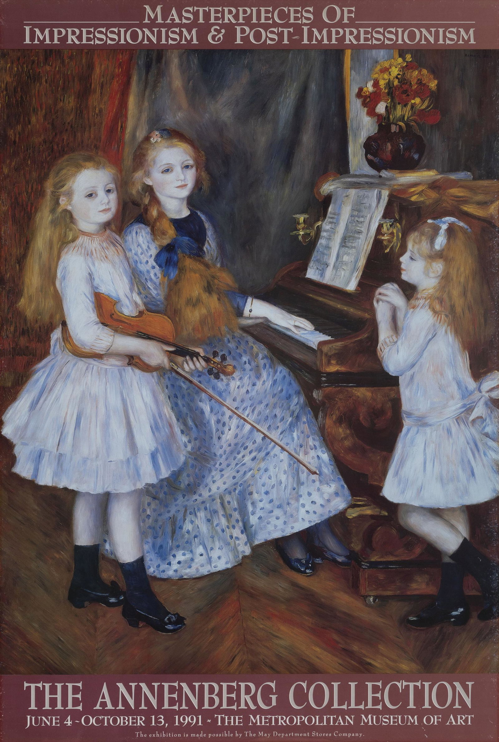 Pierre-Auguste Renoir, The Daughters of Catulle Mendes: Artist: Pierre-Auguste Renoir, French (1841 - 1919) Title: The Daughters of Catulle Mendes - The Annenberg Collection Year: 1991 Medium: Poster on foamcore Image Size: Size: 40 x 27 in. (101.6 x 68.58