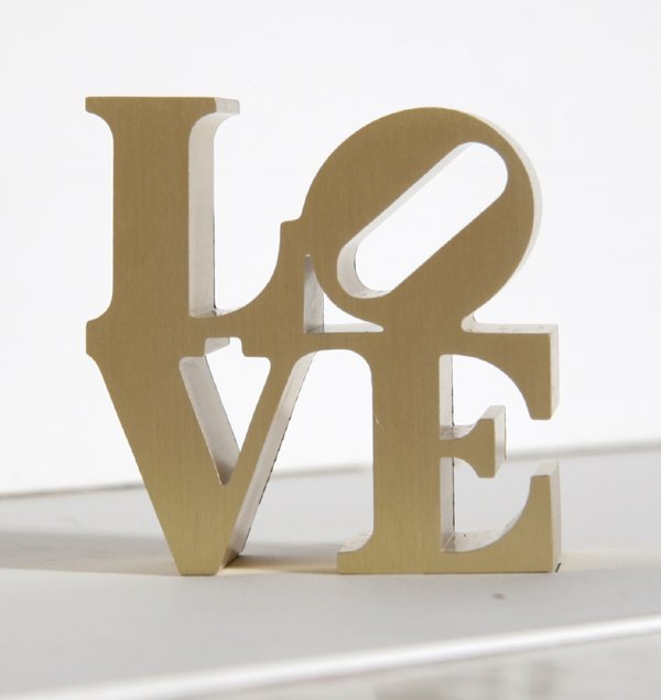 Robert Indiana, Gold Love Sculpture: Artist: Robert Indiana Title: Miniature Love -