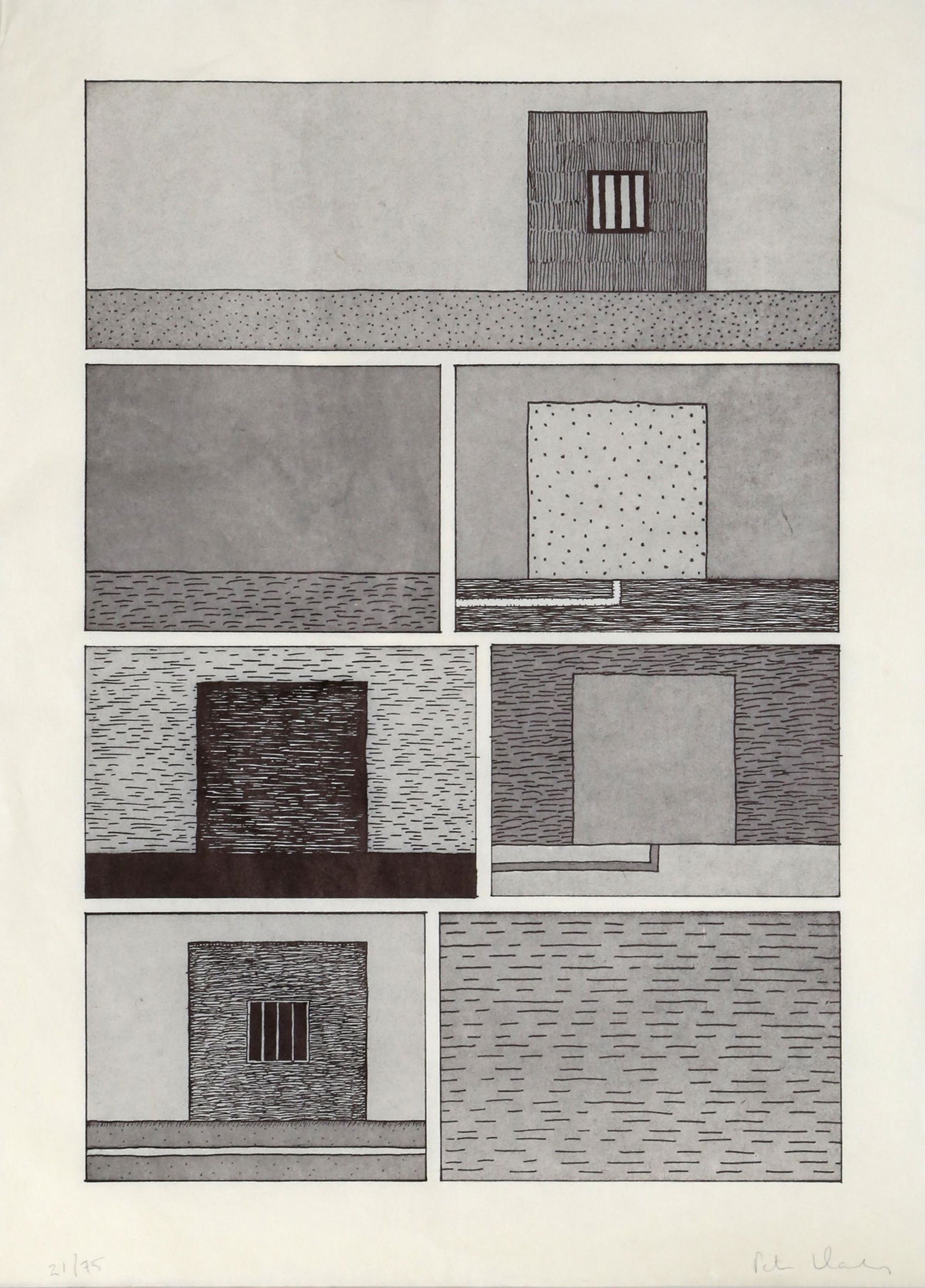 Peter Halley, Untitled for BAM, Lithograph on thin wove (1 of 2)