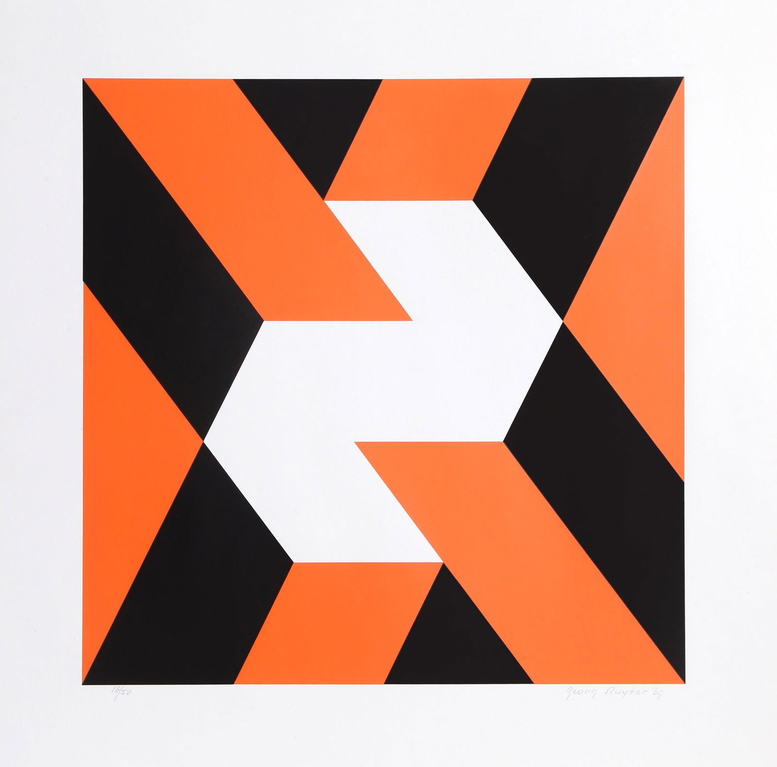Johannes (Georg) Ruijter, Orange and Black X, (1 of 1)