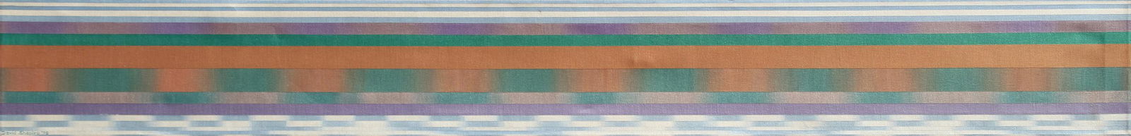 David Shapiro, Untitled 2, Acrylic on Canvas: Artist: David Shapiro, American (1944 - ) Title: Untitled 2 Year: 1978 Medium: Acrylic on Canvas, signed and dated l.l. Size: 12 in. x 95 in. (30.48 cm x 241.3 cm)