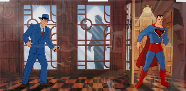 Superman, Clark Kent's Secret, ProCel: Superman Title: Clark Kent's Secret Year: 1997 Medium: Limited Edition Procell, signed in gold pen Edition: 350 Image Size: 19 x 37 inches