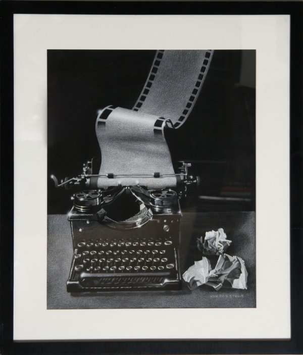 Van der Steur, Typewriter, Pastel Drawing