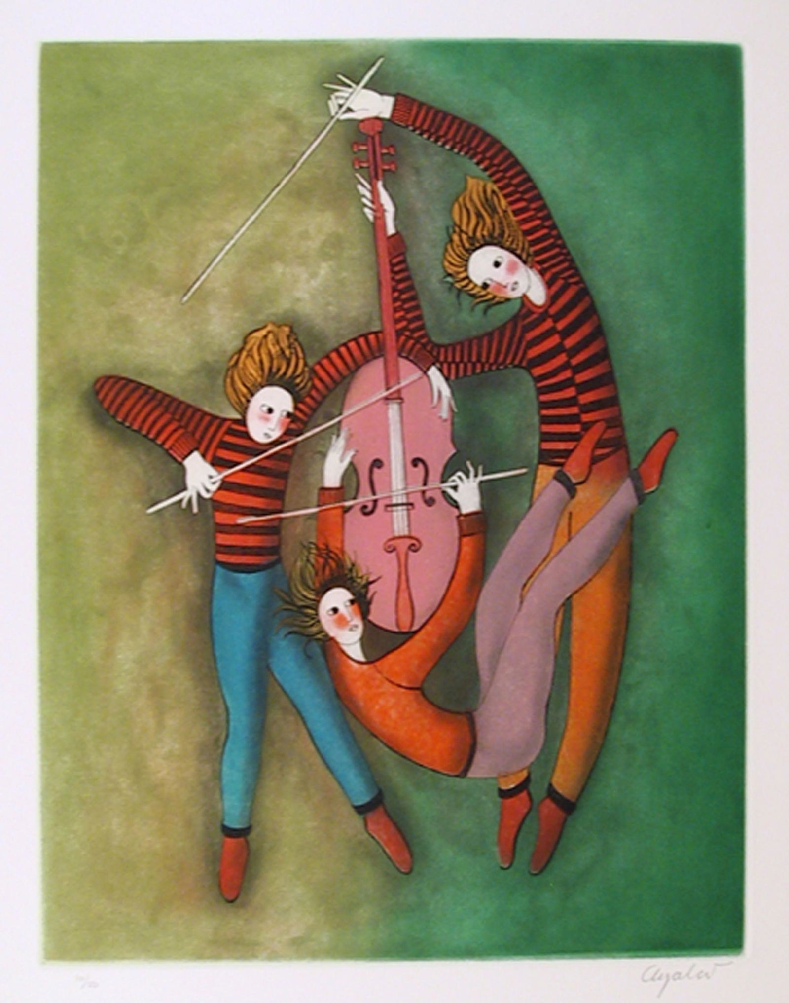 Ayalar, Three Cellists, Etching and Aquatint, signed (1 of 1)