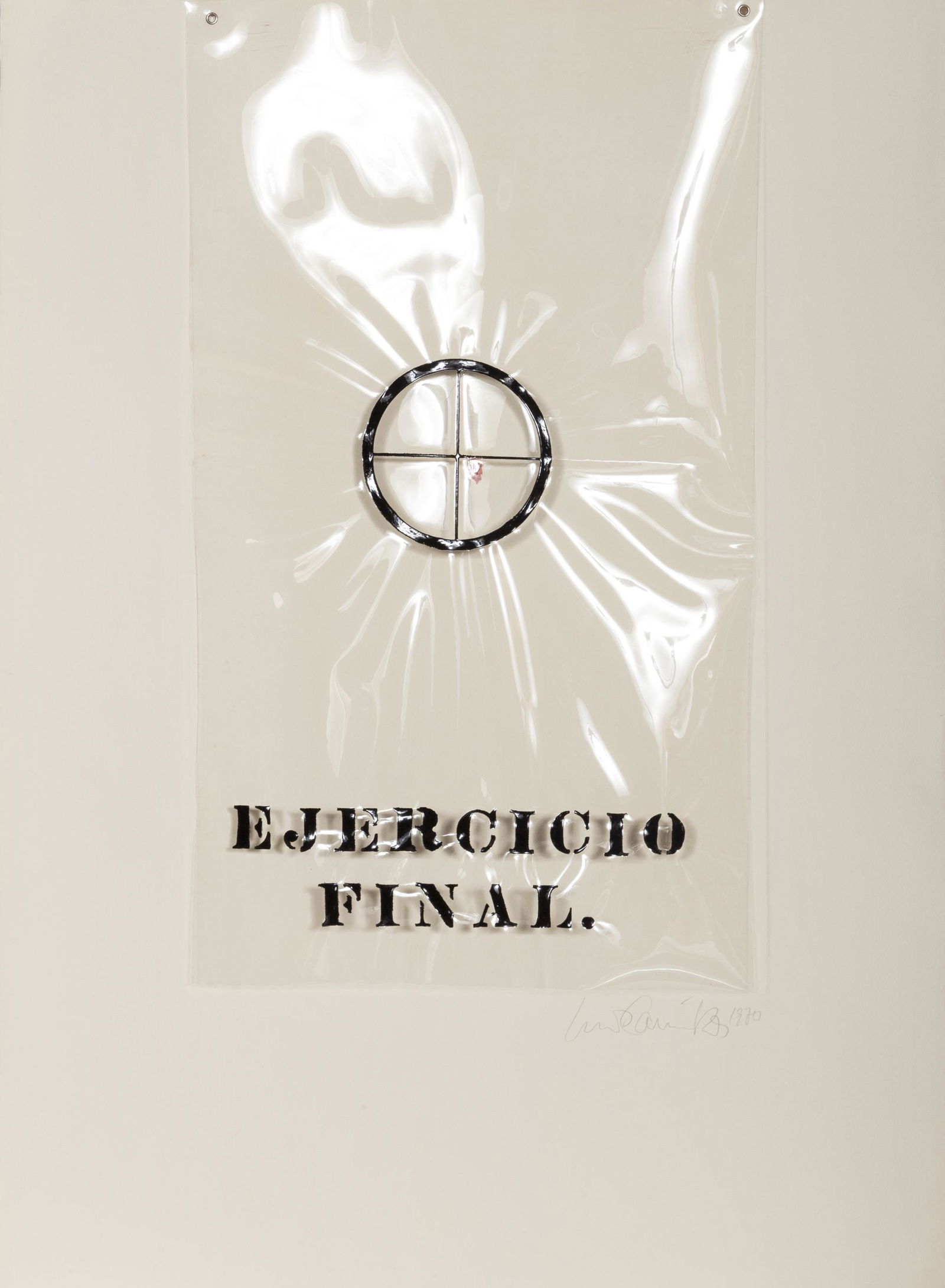 Luis Camnitzer, Ejercicio Final, Intaglio with Collage,: Artist: Luis Camnitzer, Uruguayan/German (1937 - ) Title: Ejercicio Final Portfolio: Grafica Latinoamericana Year: 1970 Medium: Intaglio with Collage, signed and numbered in pencil Edition: 100 Image