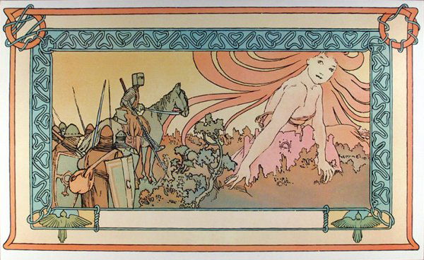 Alphonse Mucha, Soldiers Dream, Lithograph Poster: Artist: Alphonse Mucha, Czech (1860 - 1939)Title: Soldiers Dream, 62Year: 1982Medium: Lithographic PosterEdition: 5000Paper Size: 23 x 38 inchesAll works come with a Certificate of Authenticiy, signed