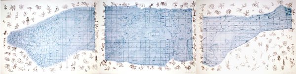 Alan Sonfist, New York City's Parks (Triptych), Lit