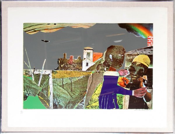Romare Bearden, Carolina Memory (Tidings), Serigrap: Artist: Romare Bearden, American (1911 - 1988)Title: Carolina Memory (Tidings)Year: 1970-72Medium: Serigraph, signed and numbered in pencilEdition: 24/125Paper Size: 22.25 x 28.5 inchesReference: GG#1