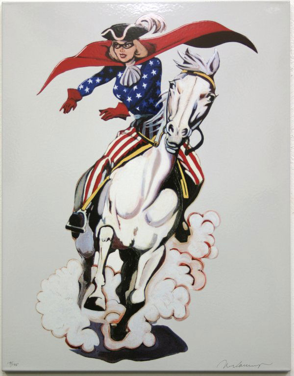 Mel Ramos, Miss America, Enamel on Steel: Artist: Mel Ramos, American (1935 - )Title: Miss AmericaYear: 2008Medium: Enamel on Steel, signed and numbered in markerEdition: 125, 25 APSize: 36 in. x 28 in. x 1.5 in. (91.44 cm x 71.12 cm x 3.81 c