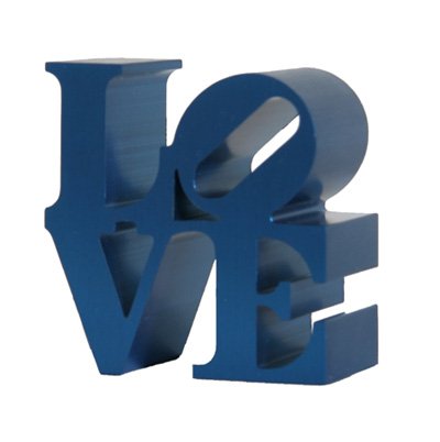Robert Indiana, Blue Love, Sculpture: Artist: Robert Indiana Title: Miniature LOVE Medium: Aluminum Sculpture Size: 3.5 x 3 x 2 inches
