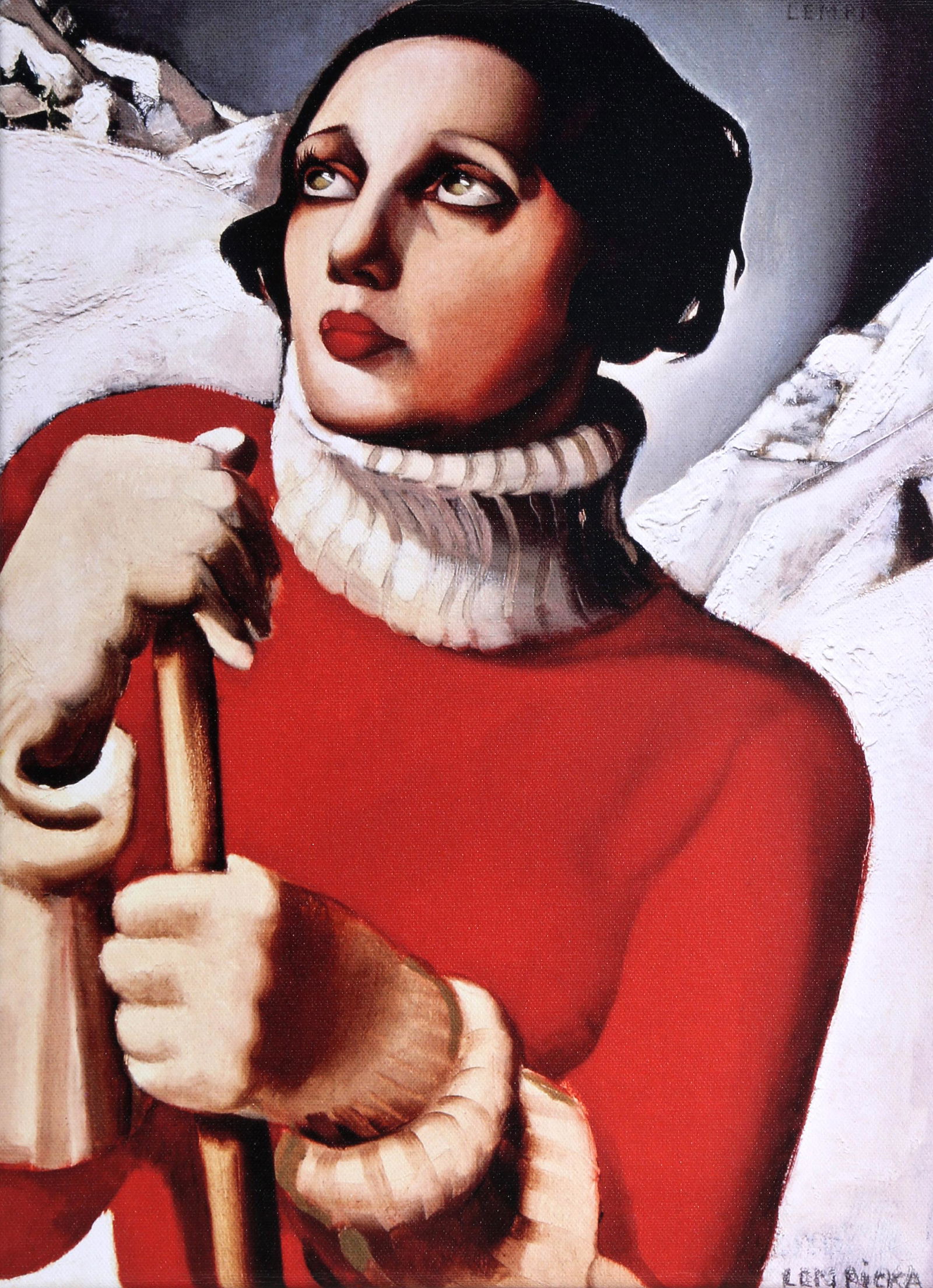 Tamara de Lempicka, Saint Moritz, Giclee on canvas: Artist: Tamara de Lempicka, Polish (1898 - 1980) Title: Saint Moritz Medium: Giclee on canvas Size: 16 x 12 in. (40.64 x 30.48 cm)