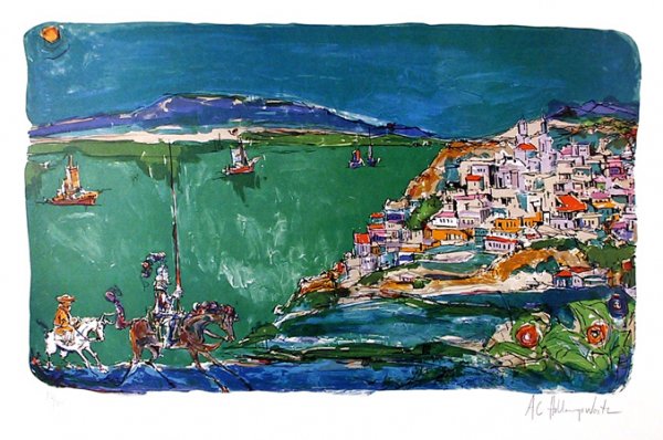 Alvin Carl Hollingsworth, Don Quixote 3, Lithograp: Artist: Alvin Carl Hollingsworth, American (1928 - 2000) Title: Don Quixote 3 Year: Medium: Lithograph, signed and numbered in pencil Edition: 1000 Size: 19.5 in. x 26 in. (49.53 cm x 66.04 cm)