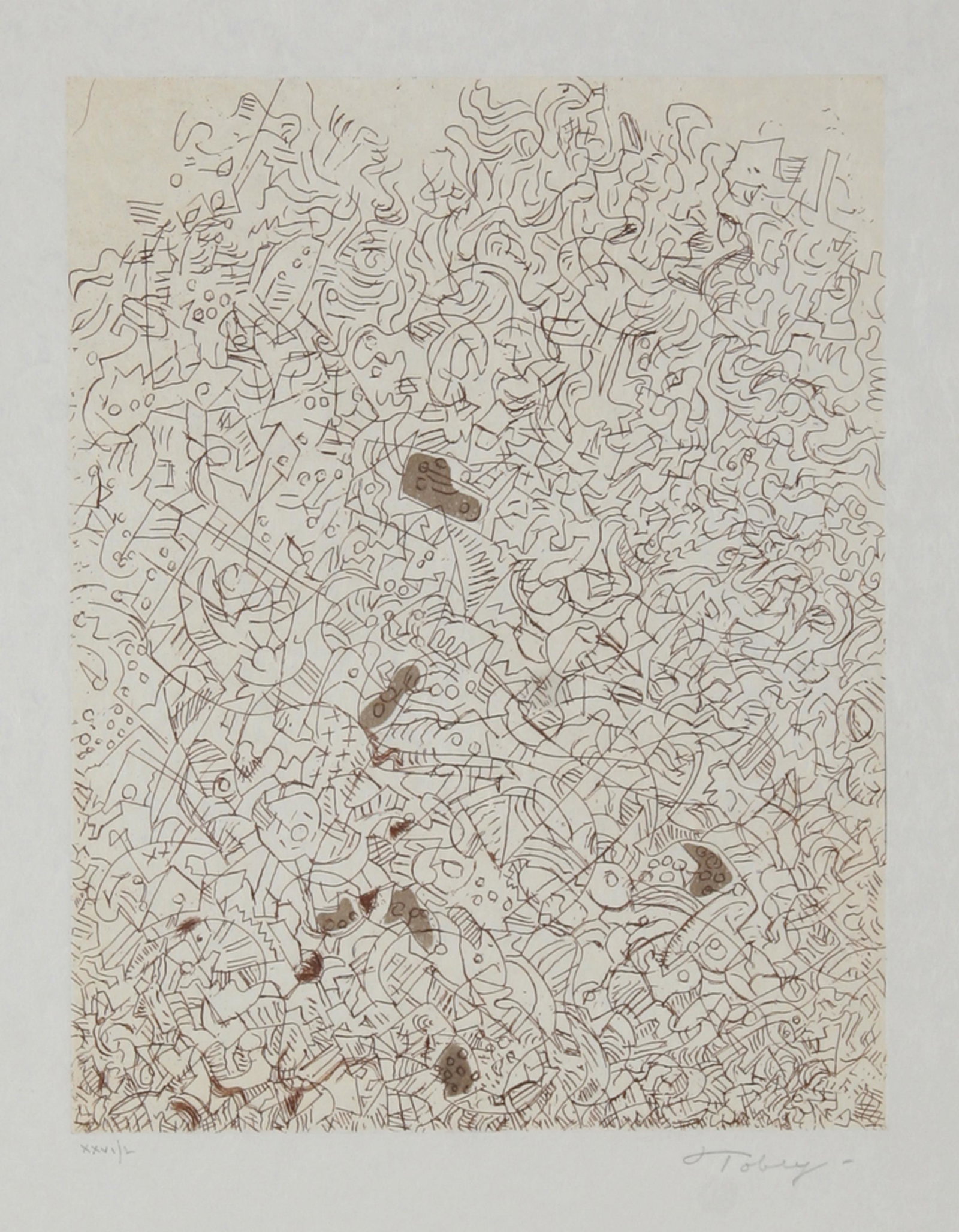 Mark Tobey, Psaltery, 2nd Form, Etching on Japon (1 of 1)